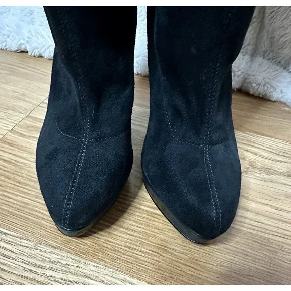 ALDO Thigh-high Stretchy Suede Black Women's Boots US Size 5/ EU 35 - Picture 4 of 7